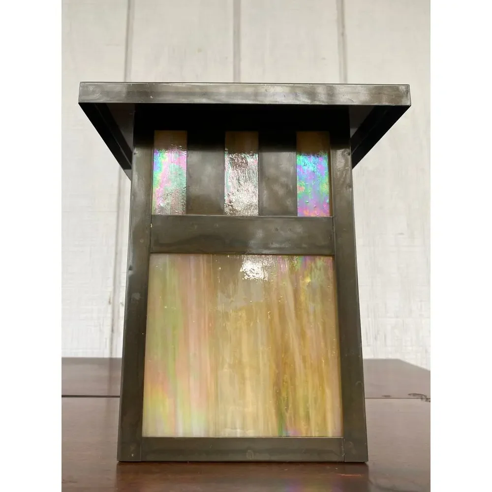 Arts and Crafts Mission Slag Glass Lamp Converted from Wall Sconce
